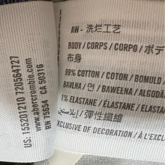 Abercrombie The 90s Straight Ultra High Rise Jeans Distressed Blue Size 26 / 2 - Picture 9 of 11